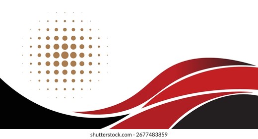 Las ondas rojas Abstractas están fluyendo sobre fondo blanco y negro. elemento de curva de fondo de línea roja. Traje para los negocios, 