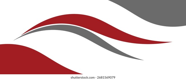 Las ondas rojas Abstractas están fluyendo sobre fondo blanco. elemento de curva de fondo de línea roja. Traje para el negocio, cubierta, cabecera, Fondo de pantalla, corporativo, Sitio web, volante