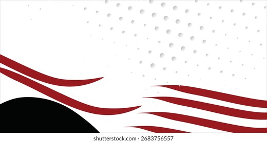 Abstract red waves are flowing on black and white background. red line background curve element. 