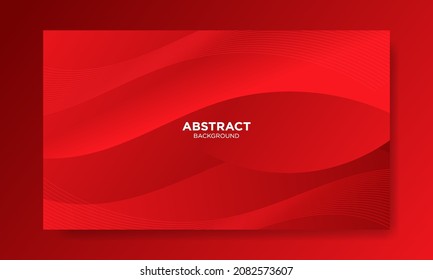 Abstract Red waves geometric background. Modern background design. gradient color. Fluid shapes composition. Fit for presentation design. website, banners, wallpapers, brochure, posters