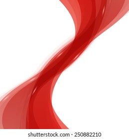 Abstract red waves isolated on white