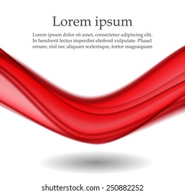 Abstract red waves isolated on white
