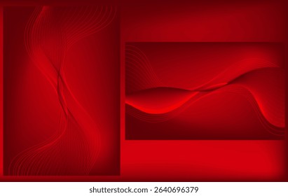 Abstract Red Waves A Modern Design for Presentations and Banners