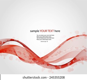 Abstract red waves on gray background