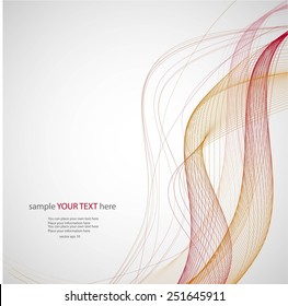 Abstract red waves on gray background