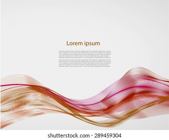 Abstract red waves on gray background