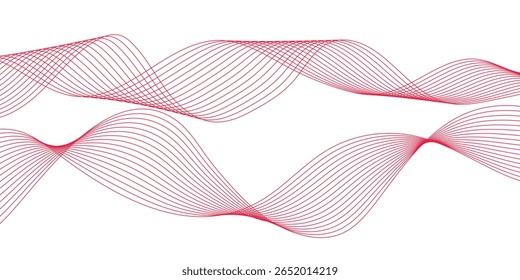 Abstract Red Waves on White