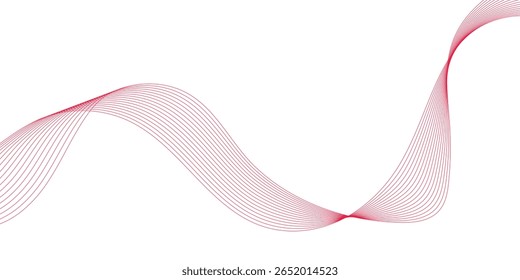 Abstract Red Waves on White
