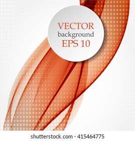 Abstract red waves on white background