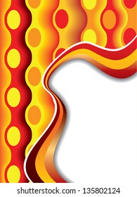 Abstract red waves with white space for text