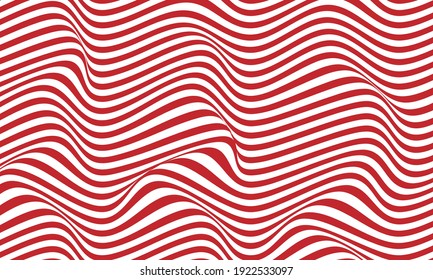 Abstract red wavy artistic template. Wave Stripe Background - simple texture for your designs. EPS10 vector.