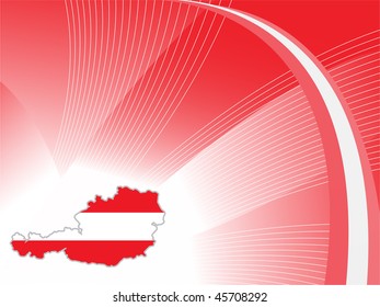 abstract red wavy background with map