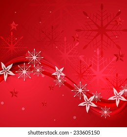 Resumen del fondo rojo ondulado de Navidad. Ilustración del vector