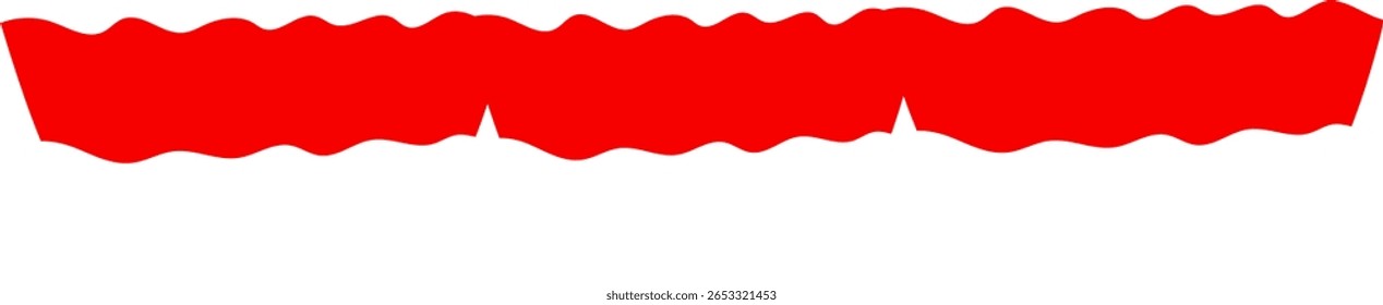 Elemento gráfico ondulado vermelho abstrato sobre fundo branco