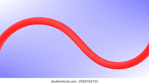 abstract red wavy line on a blue background. vector illustration