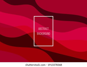 Abstract red wavy lines background. Vector illustration