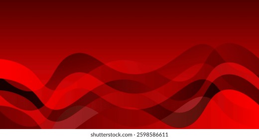 Abstract Red Wavy Lines Background. Vector illustration