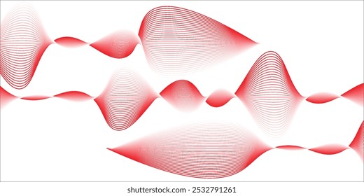 Abstract red wavy lines. Modern vector banner. vektor