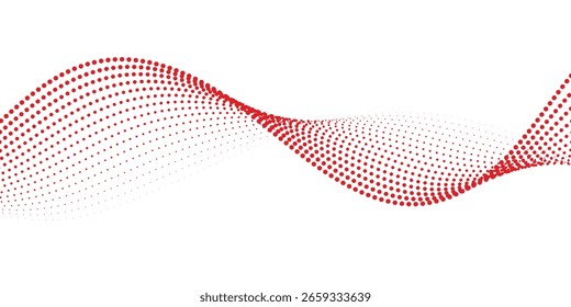 Abstract red wavy lines vector illustration