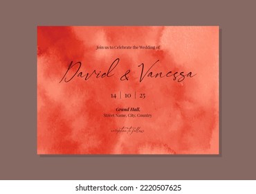 Abstract red wedding invite card design template