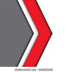 Abstract red white arrow overlap on gray design modern background vector illustration.
