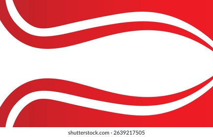 Abstract red and white background featuring smooth flowing wave shapes. Modern and dynamic design perfect for presentations, flyers, and promotional materials with bold visual appeal.