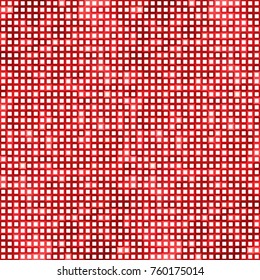 Abstract Red White background with mesh of squares or cells. Mosaic style.