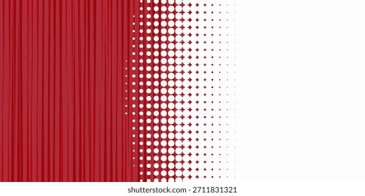 Abstract red and white background with modern halftone dot pattern. Vector graphic design with gradient fade effect for corporate or technology banners.