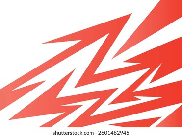 Abstract red and white background with spikes and zigzag narrow line pattern work