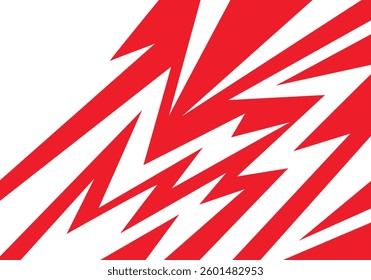 Abstract red and white background with spikes and zigzag narrow line pattern work