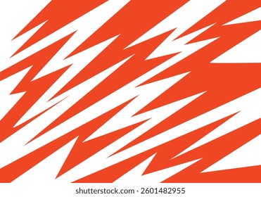 Abstract red and white background with spikes and zigzag narrow line pattern work