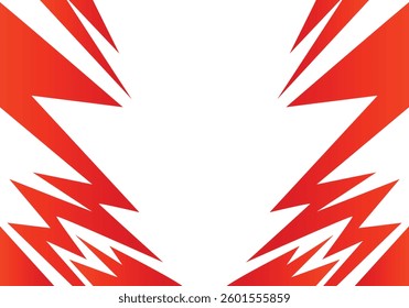 Abstract red and white background with spikes and zigzag line pattern work
