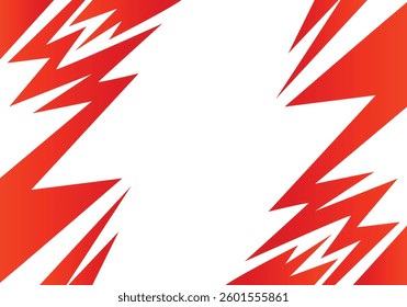 Abstract red and white background with spikes and zigzag line pattern work