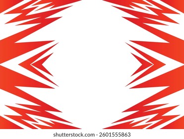 Abstract red and white background with spikes and zigzag line pattern work