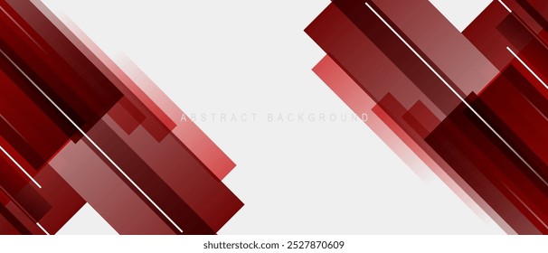Abstract red and white background. Red square geometric background.