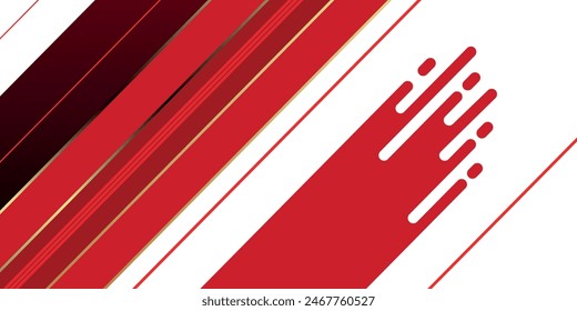 Abstract red and white banner design vector, dynamic sporty horizontal background template for media promotion or web banner. vector ilustration