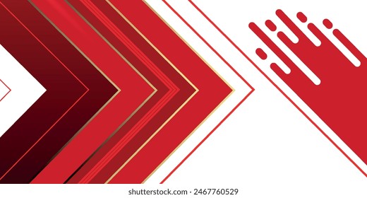 Vector de diseño de Anuncio rojo y blanco Abstractas, Plantilla de fondo Horizontal deportiva dinámica para promoción de medios o Anuncio de Web. ilustración de Vector