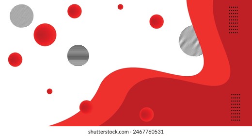 Vector de diseño de Anuncio rojo y blanco Abstractas, Plantilla de fondo Horizontal deportiva dinámica para promoción de medios o Anuncio de Web. ilustración de Vector