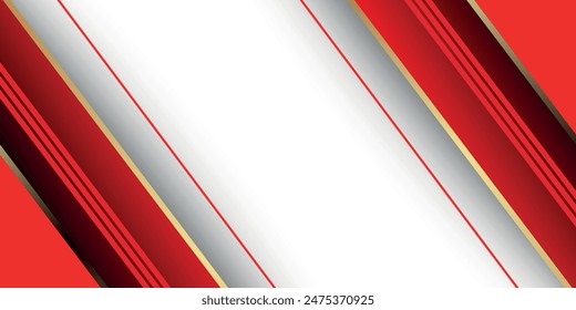 Vector de diseño de Anuncio rojo y blanco Abstractas, Plantilla de fondo Horizontal deportiva dinámica para promoción de medios o Anuncio de Web. eps 10