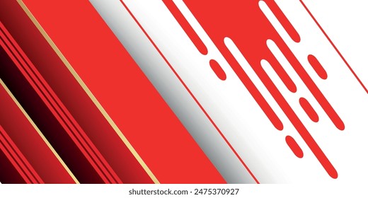 Abstract red and white banner design vector, dynamic sporty horizontal background template for media promotion or web banner. eps 10