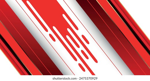 Vector de diseño de Anuncio rojo y blanco Abstractas, Plantilla de fondo Horizontal deportiva dinámica para promoción de medios o Anuncio de Web. eps 10