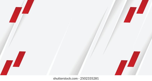 Abstract red and white banner design vector, dynamic sporty horizontal background template for media promotion or web banner