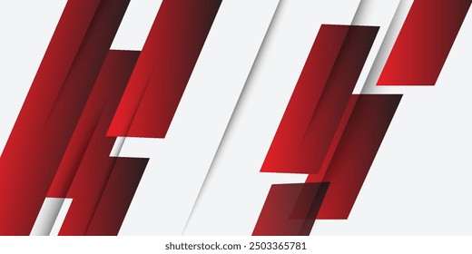 Vector Abstractas del diseño del Anuncio rojo y blanco, Plantilla Horizontal deportiva dinámica del fondo para la promoción de los medios de comunicación o el Anuncio del Web