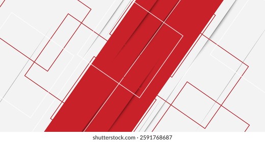 Abstract red and white banner design vector, dynamic sporty horizontal background template for media promotion or web banner