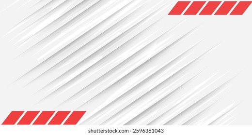 Abstract red and white banner design vector, dynamic sporty horizontal background template for media promotion or web banner