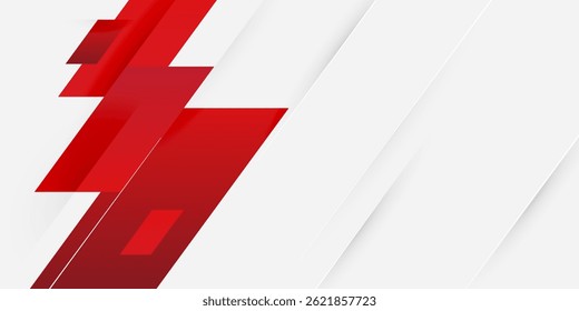 Vector Abstractas del diseño del Anuncio rojo y blanco, Plantilla Horizontal deportiva dinámica del fondo para la promoción de los medios de comunicación o el Anuncio del Web