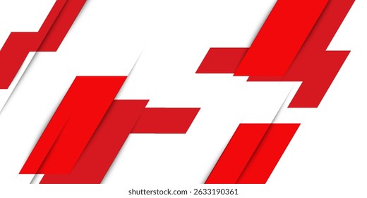 Abstract red and white banner design vector, dynamic sporty horizontal background template for media promotion or web banner