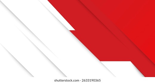 Abstract red and white banner design vector, dynamic sporty horizontal background template for media promotion or web banner