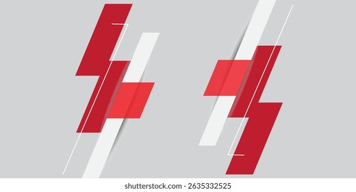 Abstract red and white banner design vector, dynamic sporty horizontal background template for media promotion or web banner. Vector