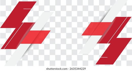 Abstract red and white banner design vector, dynamic sporty horizontal background template for media promotion or web banner. Eps 10